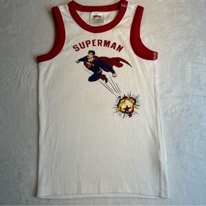 Hanna Andersson Superman Tank Top Shirt with Red Trim Size 8 130 cm